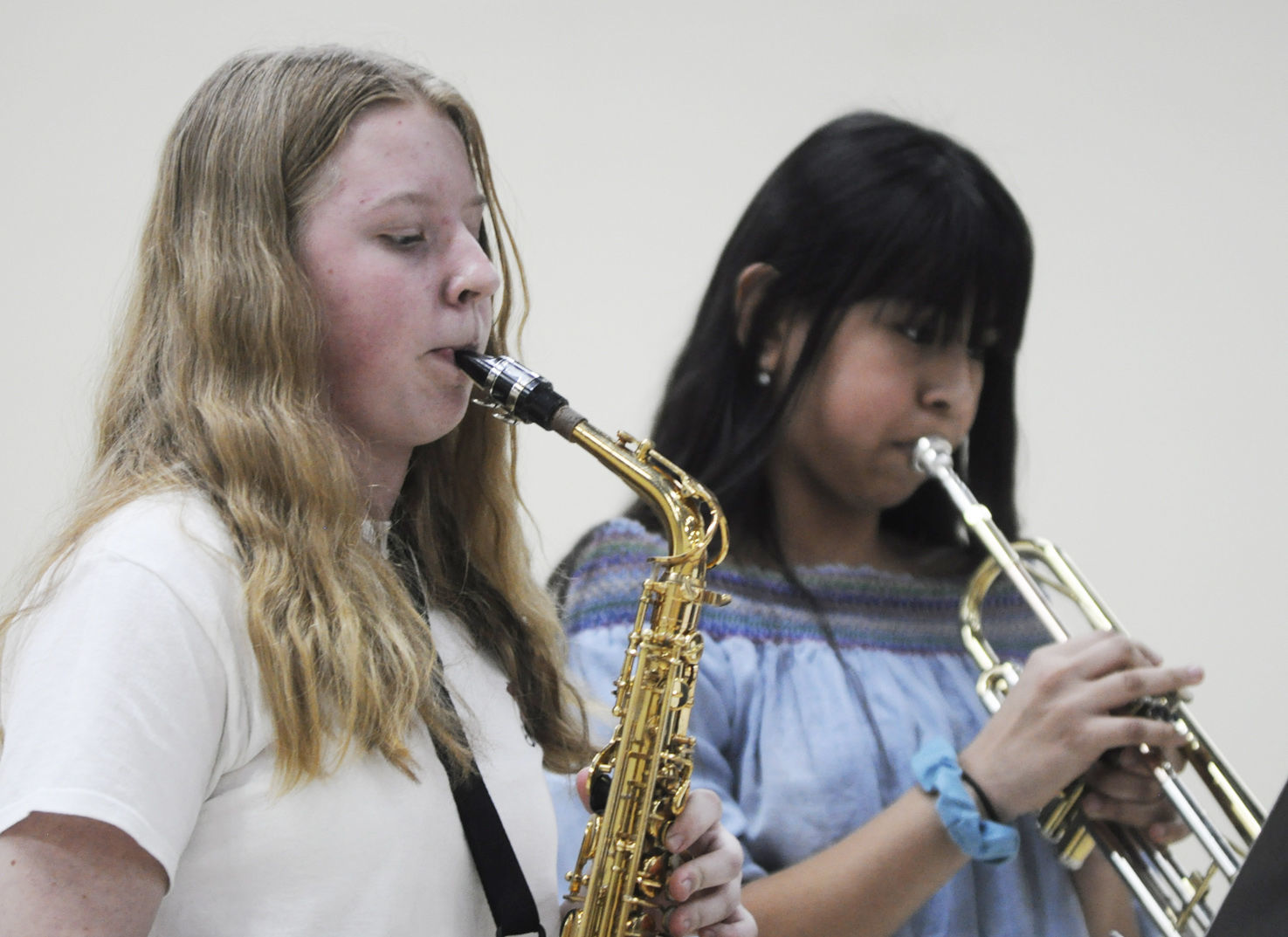 Julia Kalinowski and Paloma Gonzales students talent show Brookwood Middle